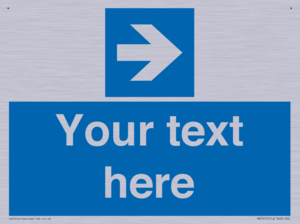 Custom Directional signage blue right arrow 